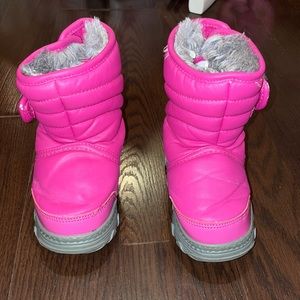 Khombu fur lined pink toddler snow boots